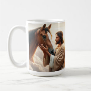 イエズスが馬を慰める天国マグカップ コーヒーマグカップ