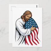 イエズスのアメリカ国旗 ポストカード (正面/裏面)
