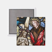 イエズスのクリスマスのステンドグラスのクリスマスマグネット マグネット (正面/裏面)