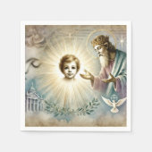 イエズスのデコパージュの水彩聖書の予言 スタンダードカクテルナプキン (正面)