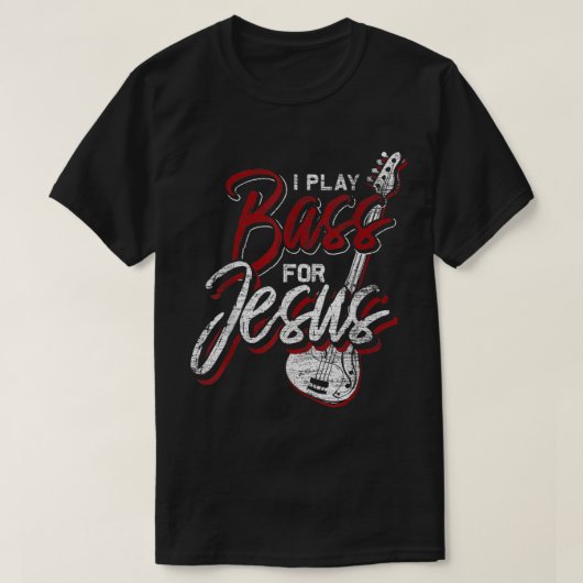 イエズスのバスストクリスチャン・ベース奏者バスギター Tシャツ (デザイン正面)