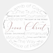 イエズスの台本のタイポグラフィシール ラウンドシール (正面)