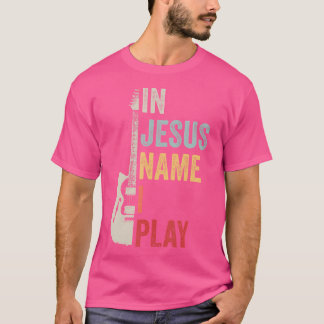 イエズスの名でIギタ遊ー・クリスチャン・バンド・ギター Tシャツ
