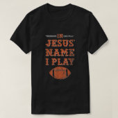 イエズスの名の中で遊はサッカーのクリスチャン・スポーツ Tシャツ (デザイン正面)