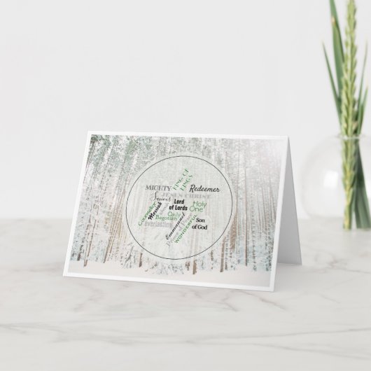 イエズスの名前クリスマスフォト折り畳みホリデーカード シーズンカード (正面)