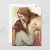 イエズスの子どもの聖なるハート宗教的はがき ポストカード (正面/裏面)