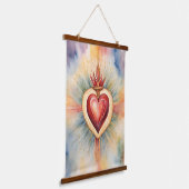 イエズスの水の色の愛情のあるハート 吊り下げ型タペストリー (傾斜あり)