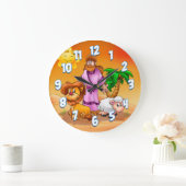 イエズスの漫画の壁の時計の子供部屋 ラージ壁時計 (ホーム)