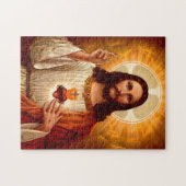 イエズスの美しい宗教的な神聖なハート ジグソーパズル (横)