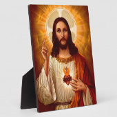 イエズスの美しい宗教的な神聖なハート フォトプラーク (側面)