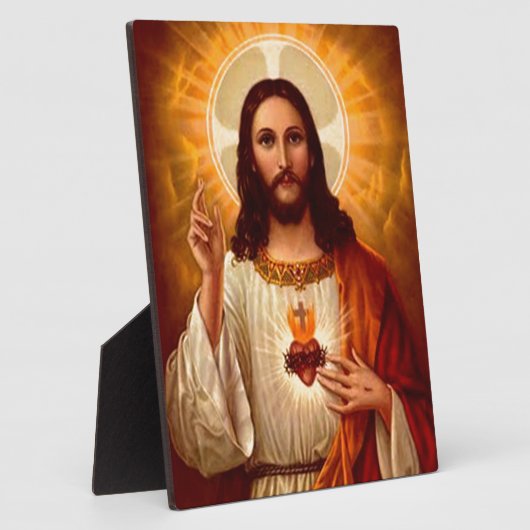 イエズスの美しい宗教的な神聖なハート フォトプラーク (側面)
