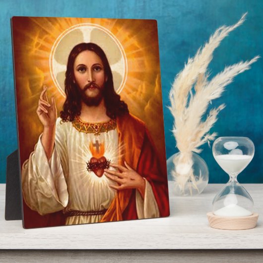 イエズスの美しい宗教的な神聖なハート フォトプラーク (側面)
