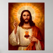 イエズスの美しい宗教的な神聖なハート ポスター (正面)