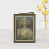 イエズスの美しい聖なるハートグリーティングカード カード (黄色い花)