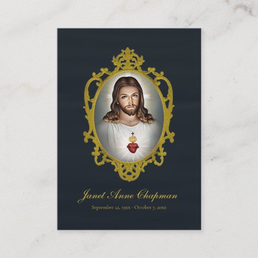 イエズスの聖心 カトリック葬儀祈祷カード プレイスカード (正面)