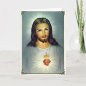 イエズスの聖心 伝統的なカトリックのポーズ カード (正面)