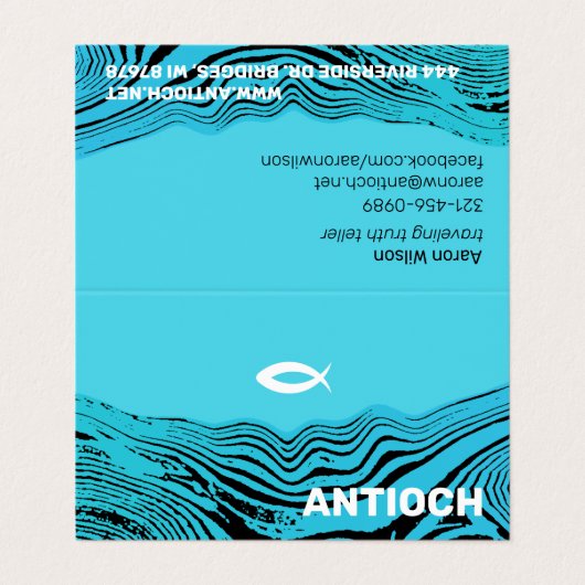 イエズスの魚の波 名刺 (外部フラット)