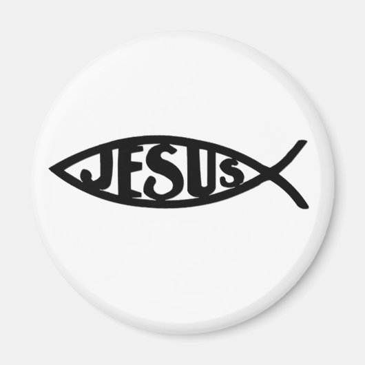 イエズスの魚(マグネットブラック) マグネット (正面)