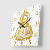 イエズスの黄金描写で本を持つ|過去記事 スクエア壁時計 (傾斜)