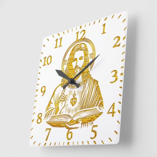 イエズスの黄金描写で本を持つ|過去記事 スクエア壁時計 (傾斜)