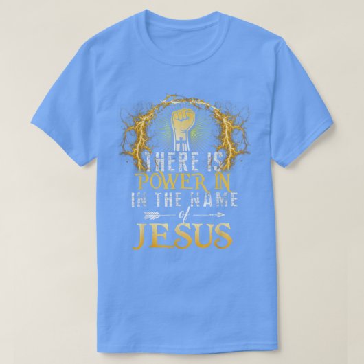 イエズスのTシャツの名において力がある Tシャツ (デザイン正面)