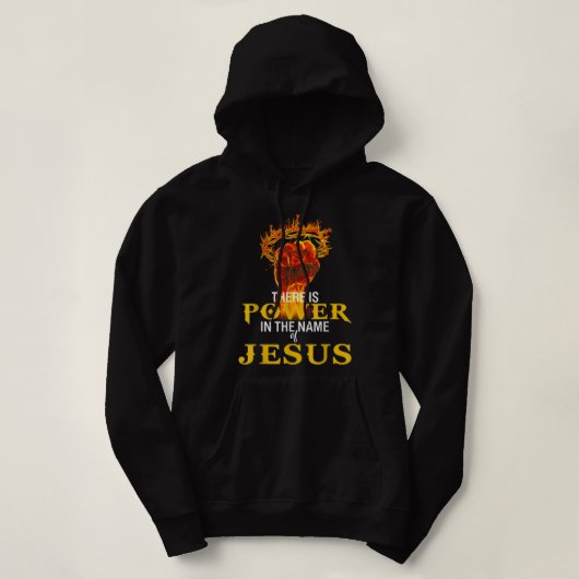 イエズスのTシャツの名の下に力がある パーカ (デザイン正面)