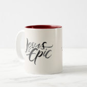イエズスはエピックインクレタリングクリスチャン書 ツートーンマグカップ (正面左)