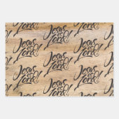 イエズスは主クリスマスクリスチャン出生ウッド ラッピングペーパーシート (正面3)