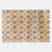 イエズスは主クリスマスクリスチャン出生ウッド ラッピングペーパーシート (正面2)