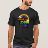 イエズスは私を愛するゲイレインボーカワイクリスチャンLgbtq P Tシャツ (正面)