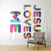 イエズスは私を愛カラフルす文字アート タペストリー (インサイチュ(横))