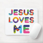 イエズスは私を愛カラフルす文字アート マウスパッド (マウス)