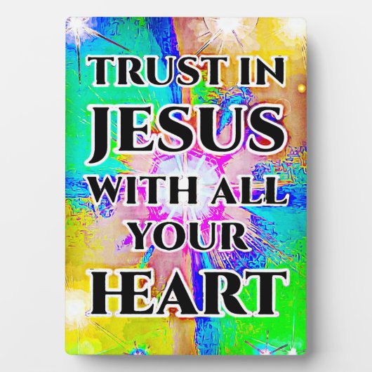 イエズスへの信頼を得た卓上プラーク フォトプラーク (正面)