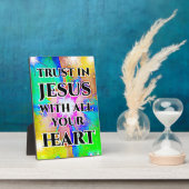 イエズスへの信頼を得た卓上プラーク フォトプラーク (側面)