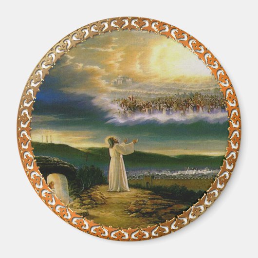 イエズスアット天国ゲートヴィンテージデザイン マグネット (正面)