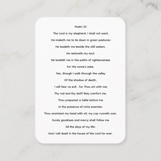 イエズスウィズフックサーム23祈りの言葉カード 名刺 (裏面)