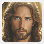 イエズスウィズブルーアイズポートレート スクエアシール (正面)