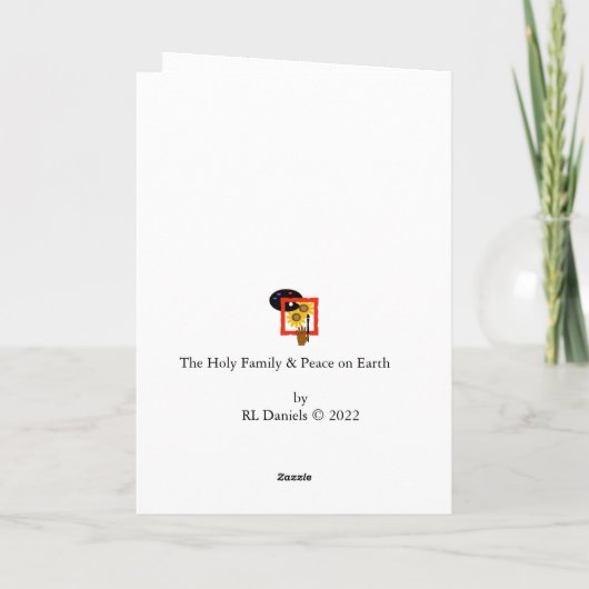 イエズスクリスマスカードを持つ神聖な家族の出生 ノートカード (裏面)
