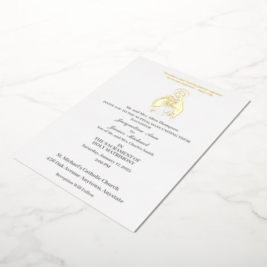 イエズスサンクトハートカトリック箔招待状 箔招待状 (回転した状態)