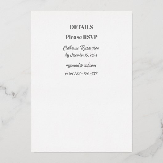 イエズスサンクトハートカトリック箔招待状 箔招待状 (裏面)