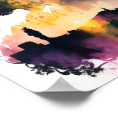 イエズスシルエットポートレート印刷可能 ポスター (角)