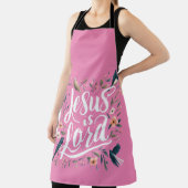 イエズスズザローズピンクバードフローラデザイン エプロン (インサイチュ)