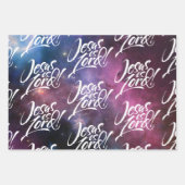 イエズスズリスクリスマスクリスチャンレタリング宇宙 ラッピングペーパーシート (正面3)