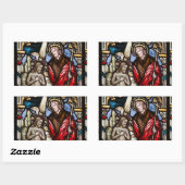 イエズスバプテスマ教会ステンドグラス窓ステッカー 長方形シール (シート)