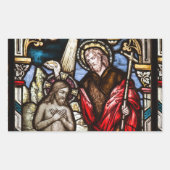 イエズスバプテスマ教会ステンドグラス窓ステッカー 長方形シール (正面)