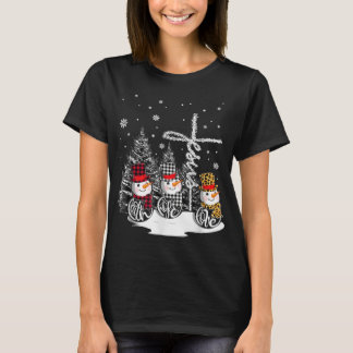 イエズスフェイスホープ愛雪だるまクリスマスクリスチャン Tシャツ