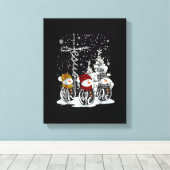 イエズスフェイスホープ雪だるまレッドプレイドクリスマスC キャンバスプリント (インサイチュ (ウッドフロア))