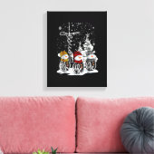 イエズスフェイスホープ雪だるまレッドプレイドクリスマスC キャンバスプリント (インサイチュ (リビング))