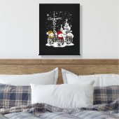 イエズスフェイスホープ雪だるまレッドプレイドクリスマスC キャンバスプリント (インサイチュ (寝室))