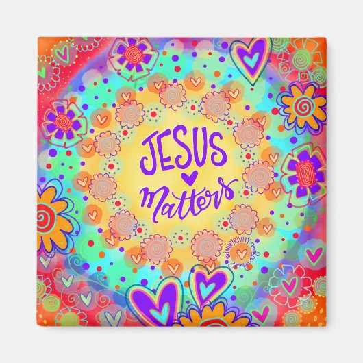 イエズスマディーズおもしろいフローラトレンディーインスピレーション マグネット (正面)